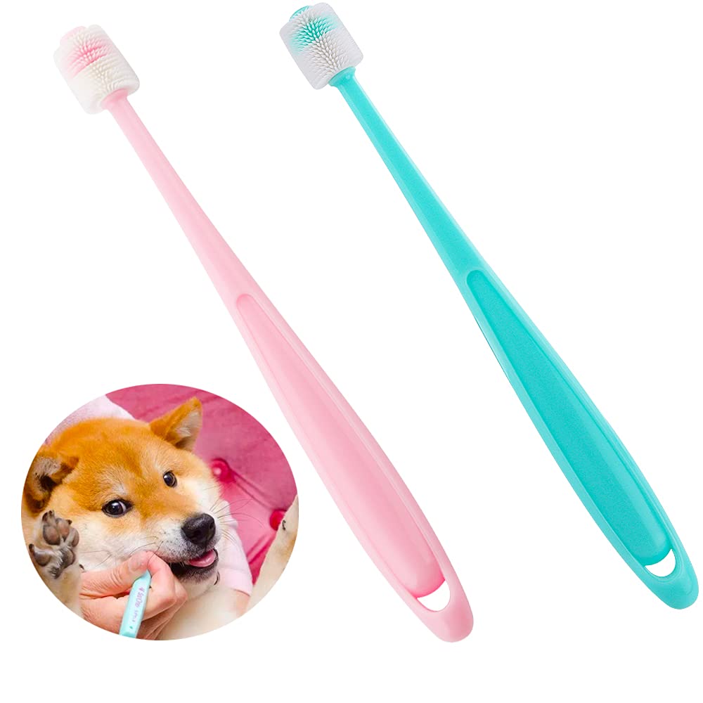 DQITJ-2-Pcs-360-Degree-Small-Dog-and-Cat-Toothbrush,-Bristle-Diameter-0.51",-Soft-1050