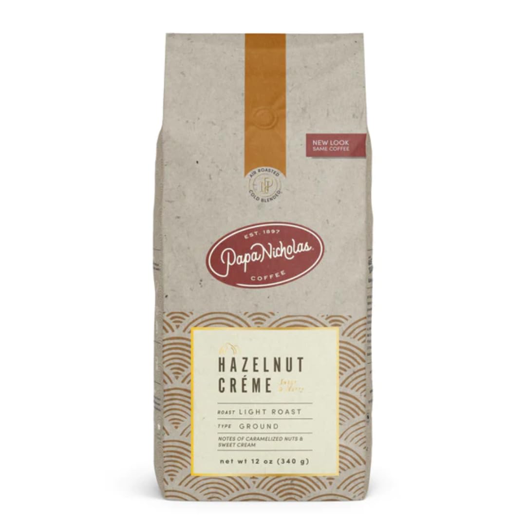 PapaNicholas-Coffee-Ground-Coffee,-Hazelnut-Creme,-12-Ounce-----------1506