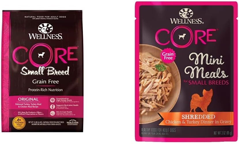 Wellness-CORE-Natural-Grain-Free-Dry-Dog-Food,-Small-Breed,-12-Pound-Bag-+-52