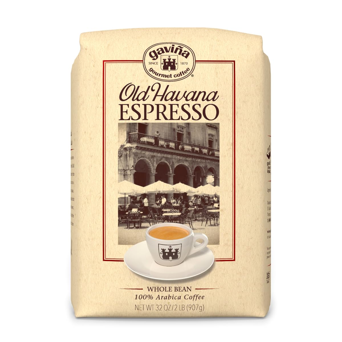 Gaviña-Old-Havana-Espresso-Whole-Bean-Coffee,-Medium-Dark-Roast,-Nutty-and-Sweet,-32-3025