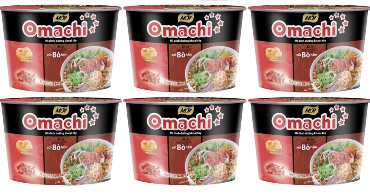 Omachi-Fideos-instantáneos,-sabor-a-carne,-paquete-de-6-tazones----52