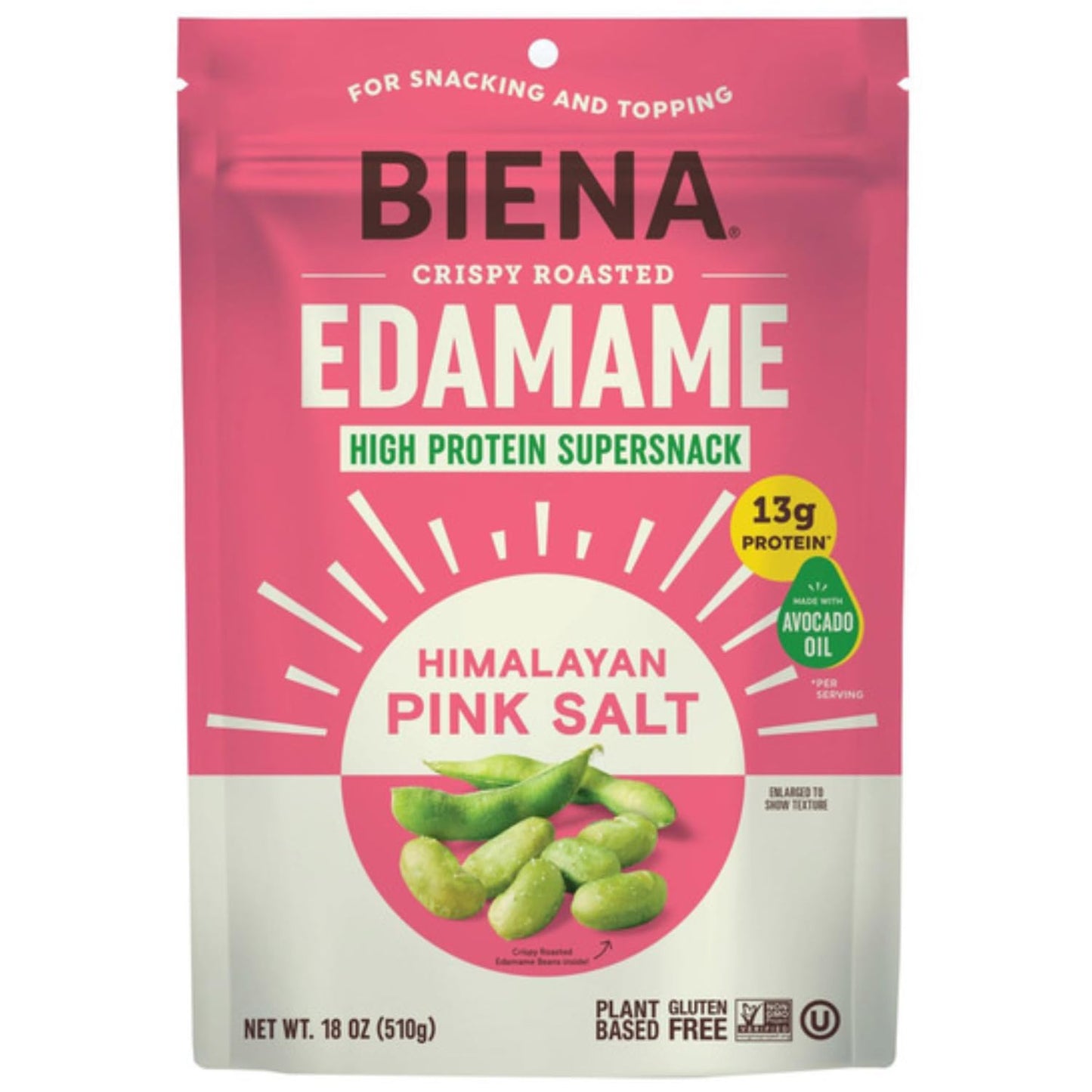 Biena-Roasted-Edamame-Himalayan-Pink-Salt,-18-oz-Bag,-Crunchy-Plant--Based-Protein-Snack,-with-1552