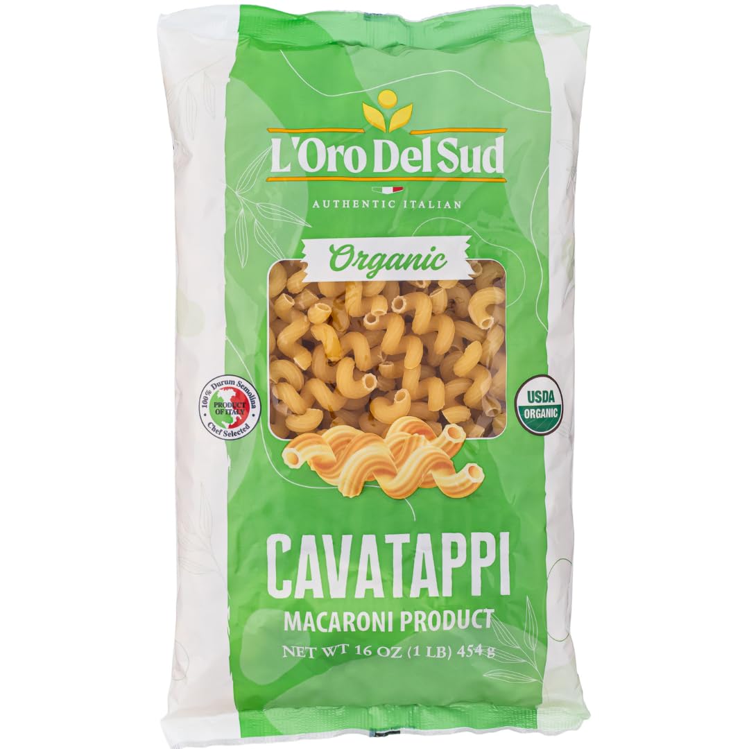 L'Oro-Del-Sud-Organic-Cavatappi-Pasta,-1-Durum-Wheat,-Pasta,-757