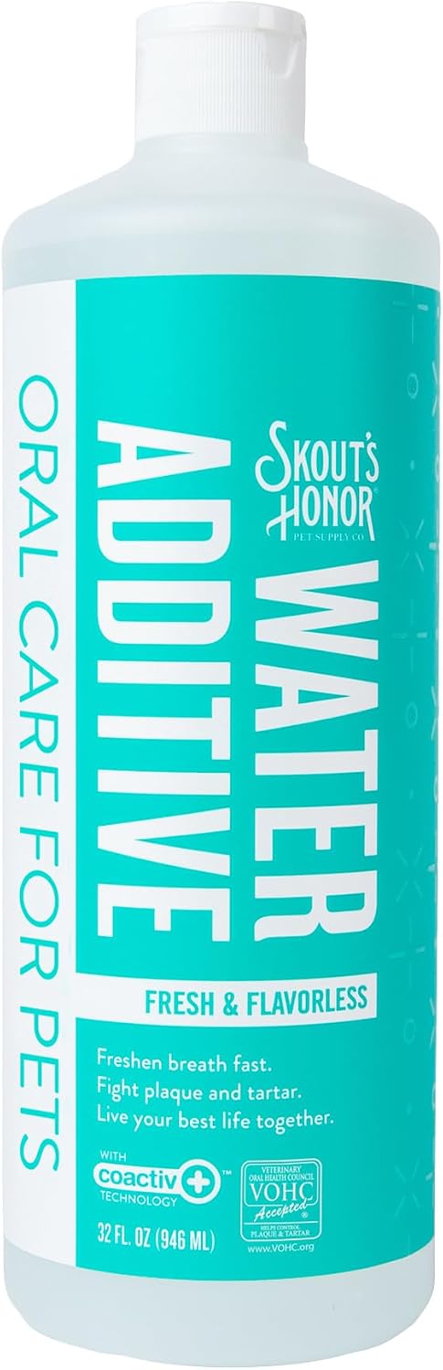 SKOUT'S-HONOR-Fresher-Breath-Water-Additive-for-Dogs-and-Cats,-32-oz-|-1515