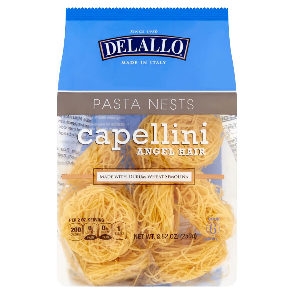 DeLallo-Capellini-Egg-Pasta-Nests,-Angel-Hair-Long-Cut-Pasta,-Bag-777