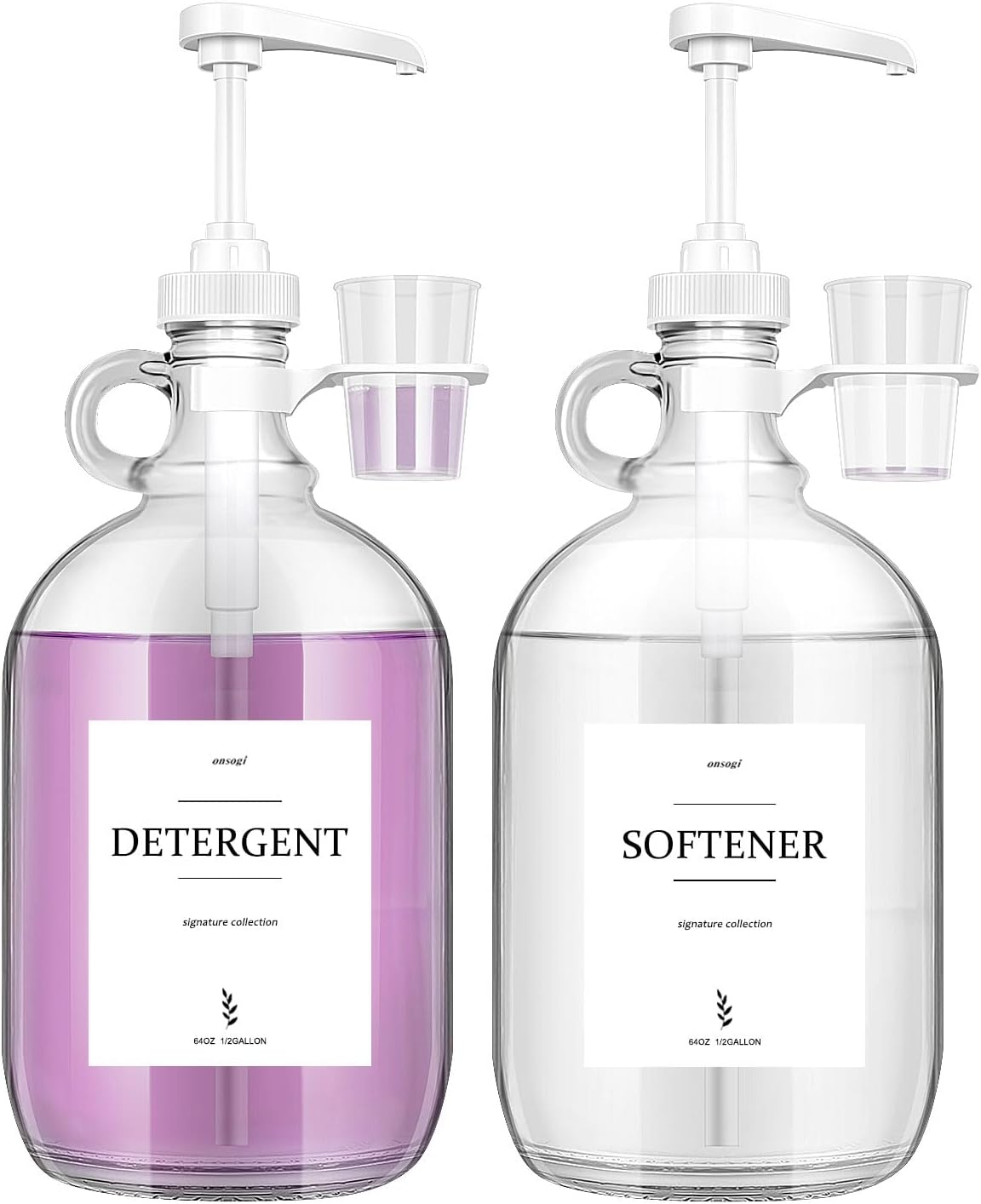 2-Pcs-Glass-Liquid-Laundry-Detergent-Dispenser-with-Cup-Holders,-2206