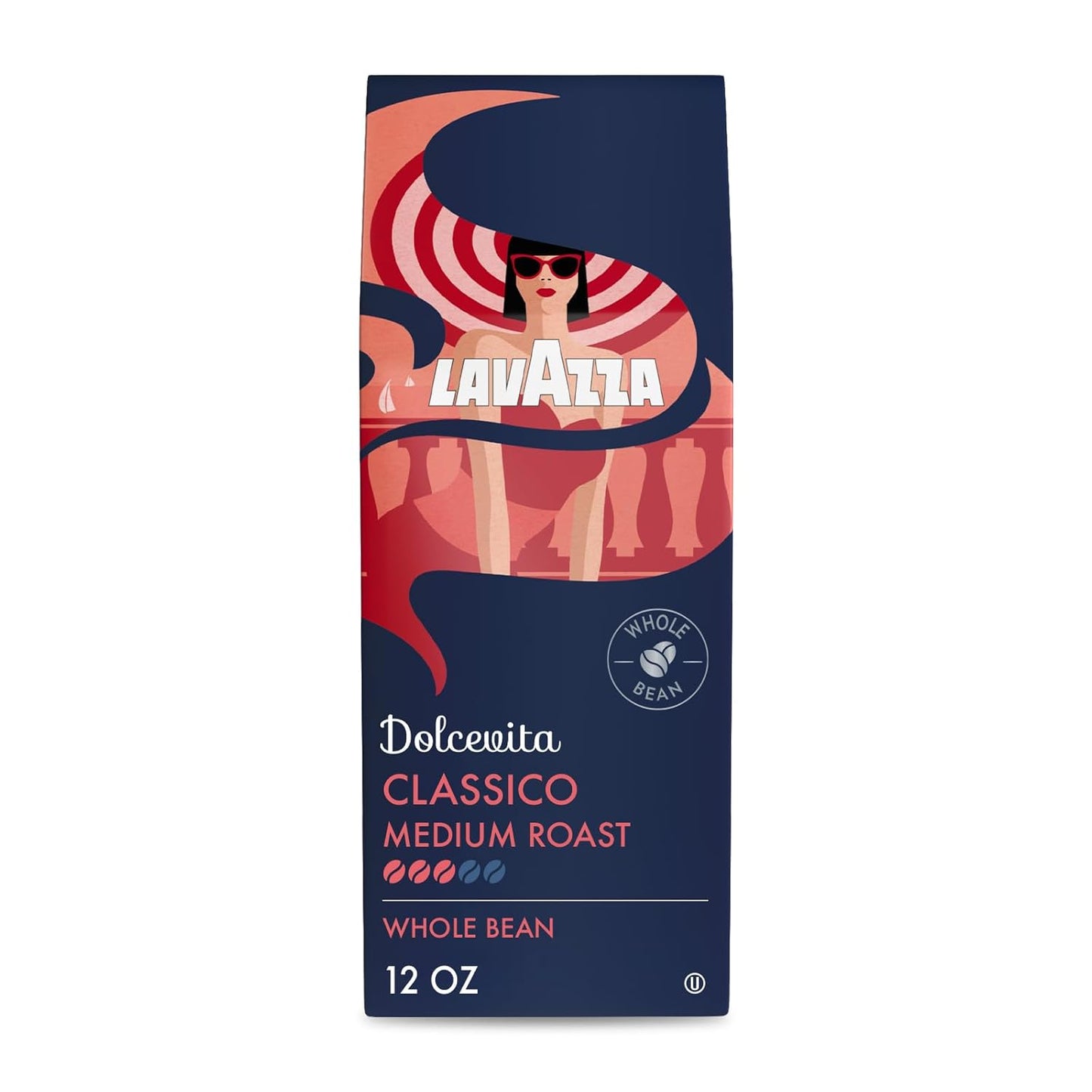 Lavazza-Dolcevita-Classico-Whole-Bean-Coffee-12oz-Bag,-Medium-Roast,-Rich-and-Full-bodied,-2886