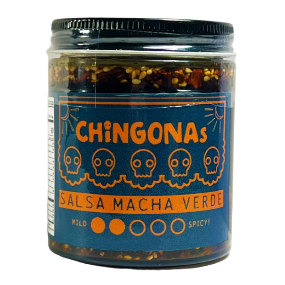 CHiNGONAs-Salsa-Macha-Verde---Gourmet-Mexican-Oil-based-Chili-Crunch-Sauce,-Vegan-410