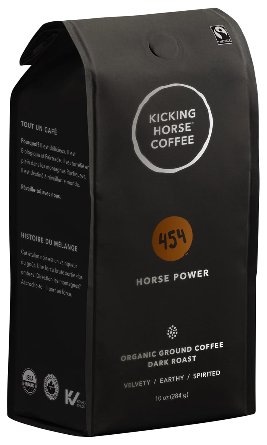 Kicking-Horse-Café-454-Horse-Power,-tostado-oscuro,-molido,-10.02-oz-de318