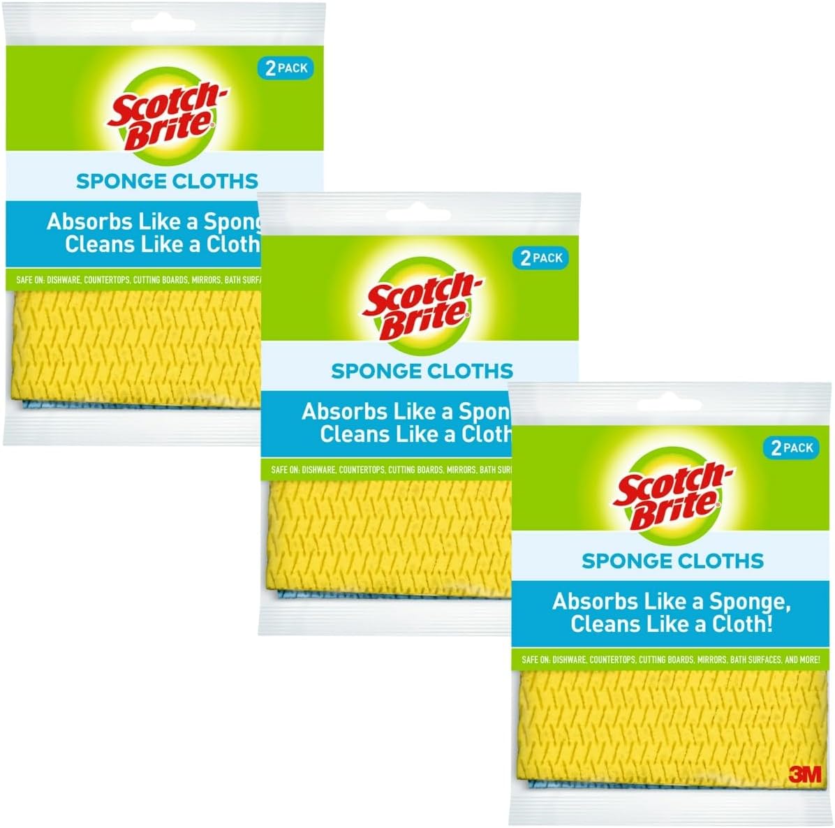 Scotch-Brite-Sponge-Cloth-–-6-Pack-(3-Packs-of-2-Each),-4046