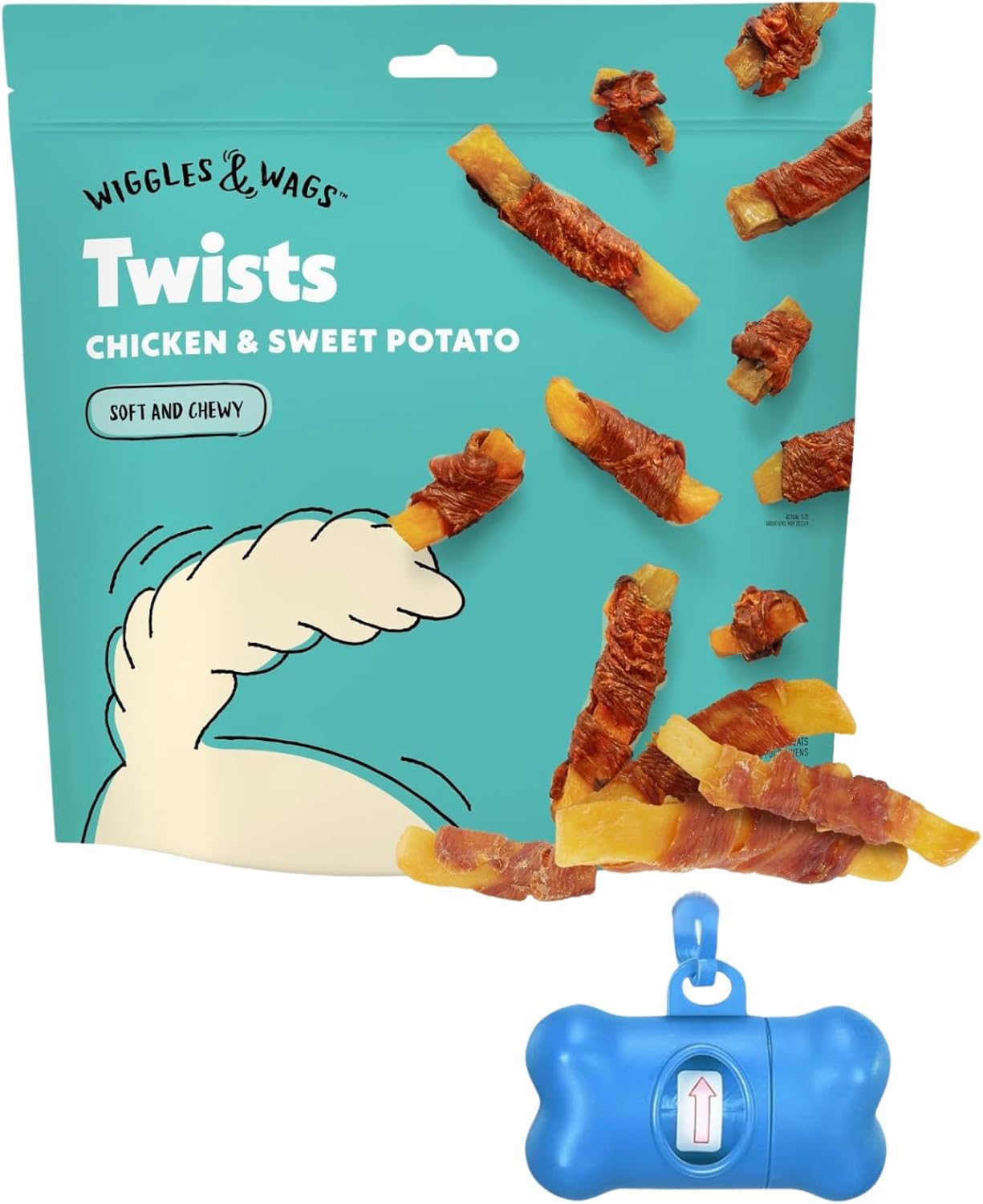 Wiggles-&-Wags-Twists-Dog-Treats,-Chicken-&-Sweet-Potato,-Soft-Chewy,-1131