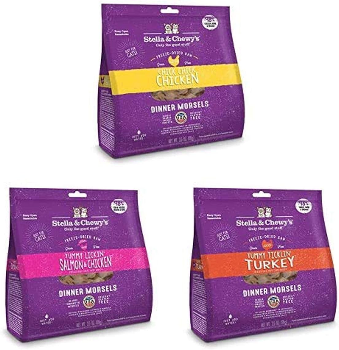 Stella-&-Chewy's-Freeze-Dried-Raw-Dinner-Morsels-for-Cats-(Bundle-of-3,-3.5-oz.-43