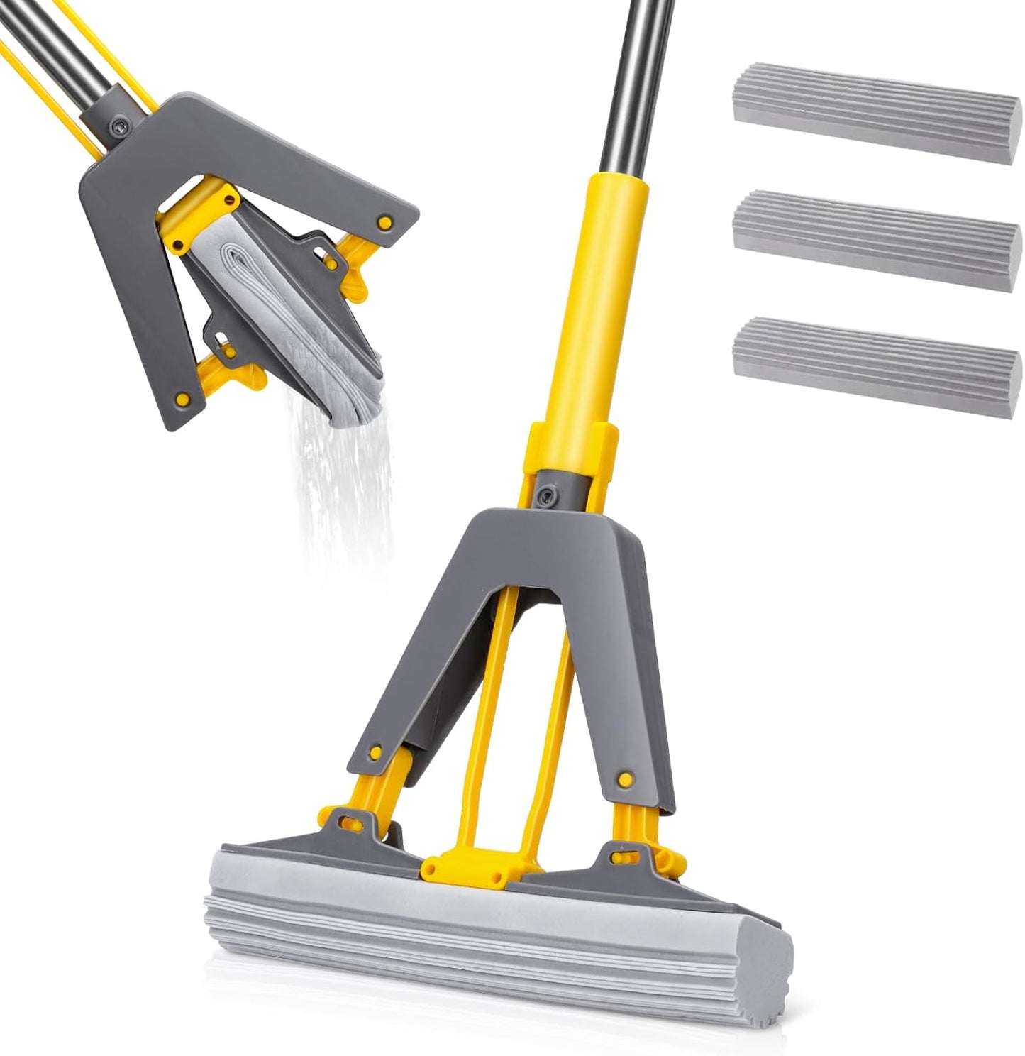 Masthome-Sponge-Mop-with-3-Absorbent-Refills,-Self-Squeeze-and-2593