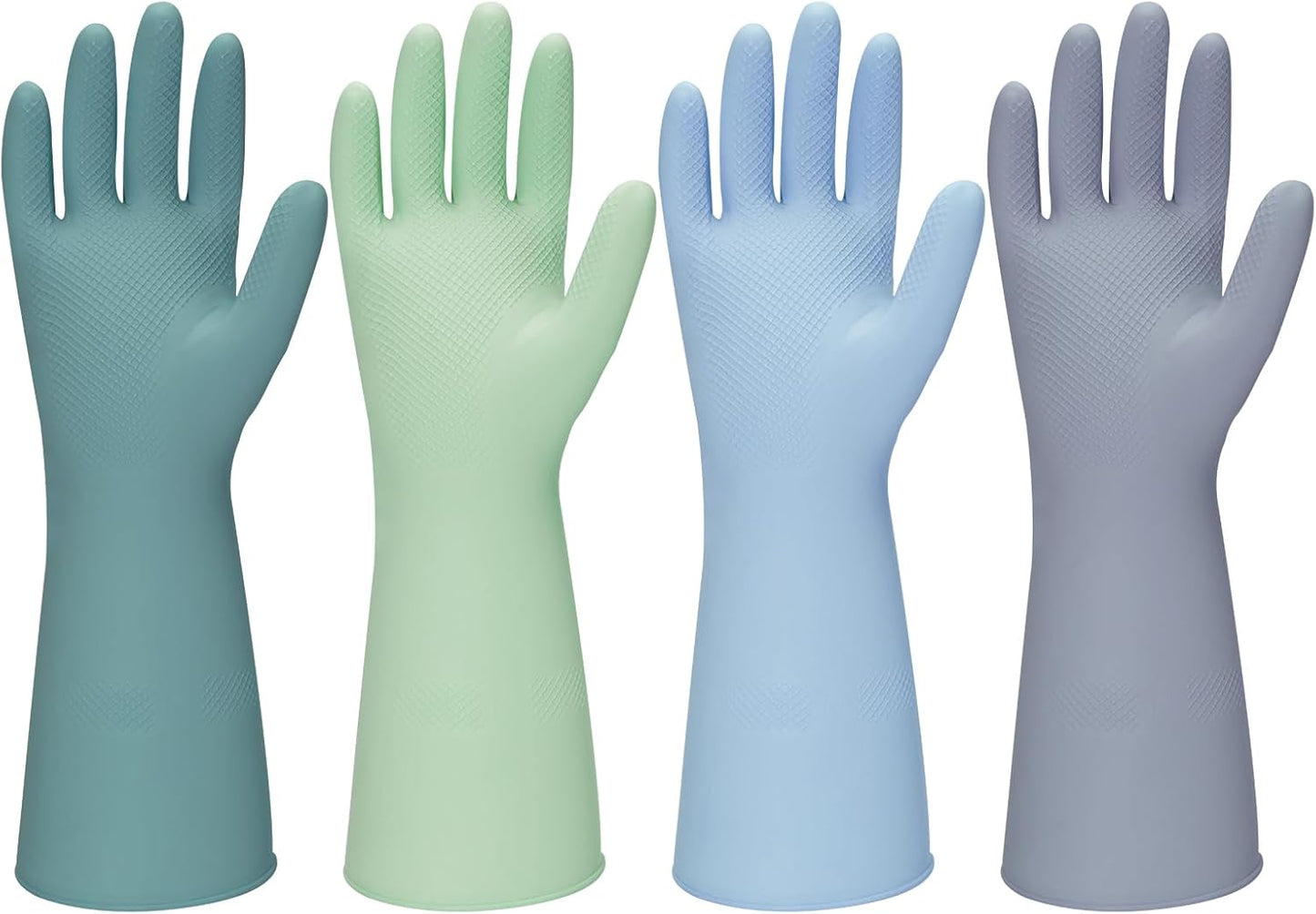 Rubber-Kitchen-Dishwashing-Gloves---4-Pairs-Colorful-Reusable-Household-3101