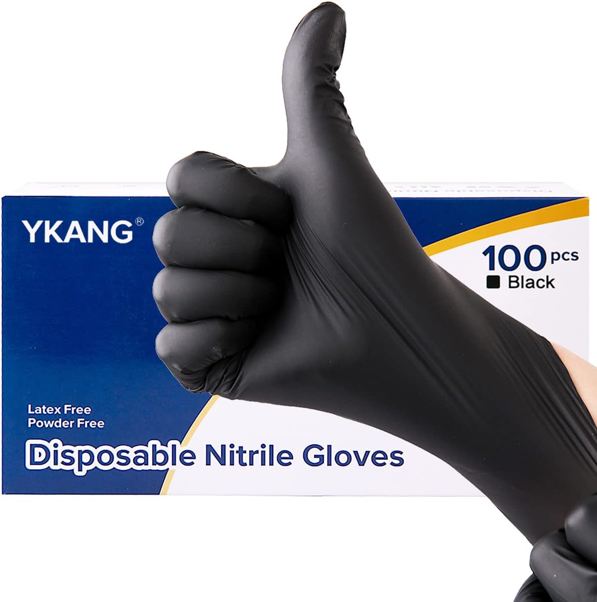 YKANG-Black-Disposable-Nitrile-Gloves,Latex-Free-Disposable-Gloves-100-PCS,Food-Safe-Food-Prep-Cooking-Gloves-514
