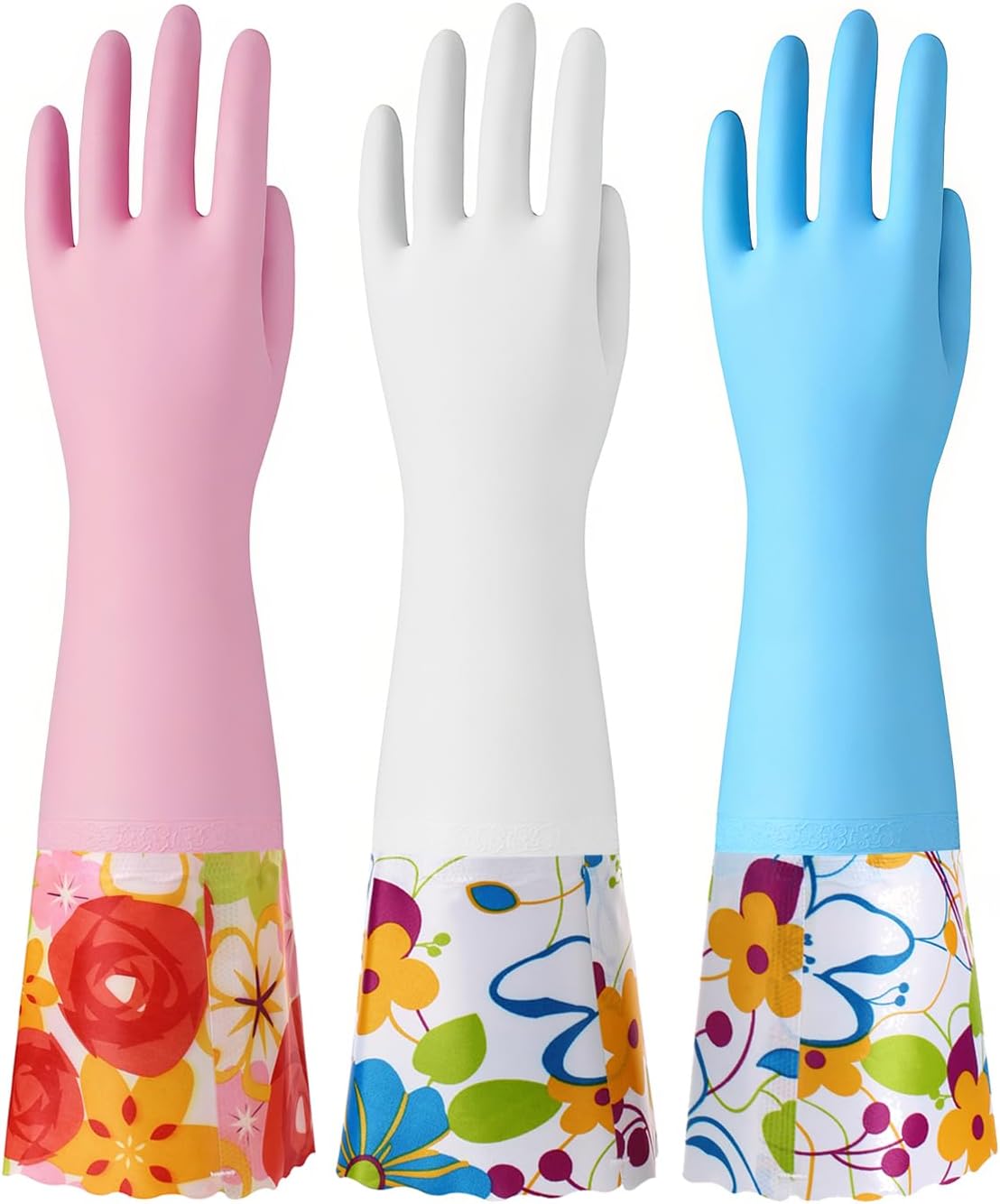 Bamllum-3-Pairs-Rubber-Cleaning-Gloves,-Household-Kitchen-Dishwashing-Gloves-with-Cotton-Flocked-Liner,-Long-1407
