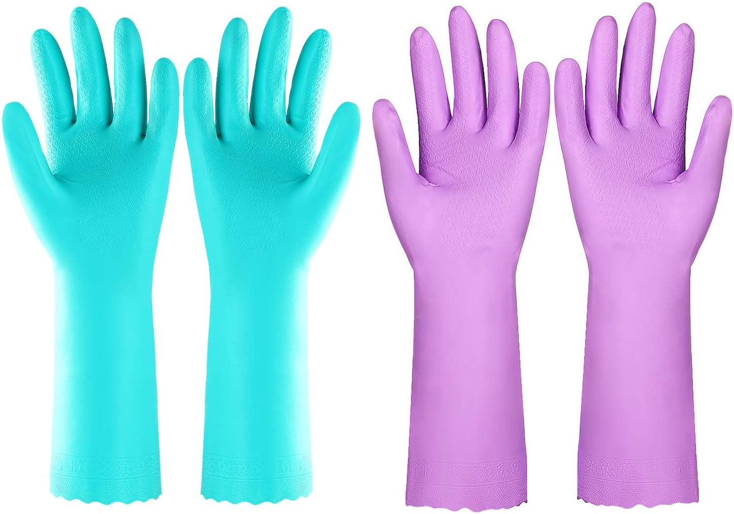 Elgood-Reusable-Dishwashing-Cleaning-Gloves-with-Latex-free,-Cotton-lining,Kitchen-Gloves-2-Pairs,Purple+blue-Medium---1585