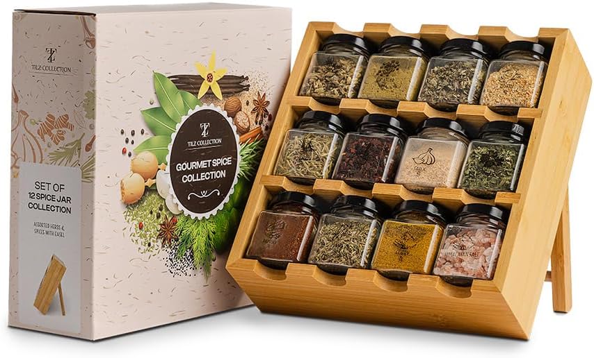 TILZ-GEAR-Wooden-3-Tier-Spice-Rack,-12-Filled-Glass-Jars,-12-Organic-935
