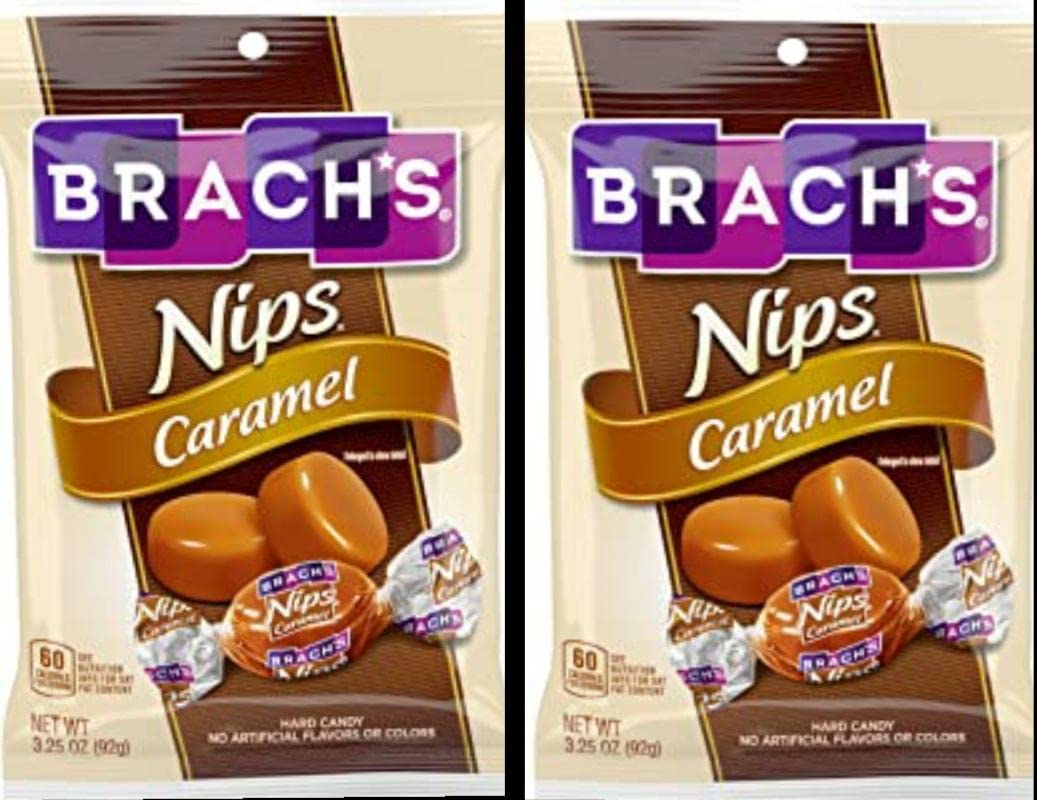 Brach's-Nips-Caramel-Flavor-3.25oz-bag-2-PACK-Individually-2913