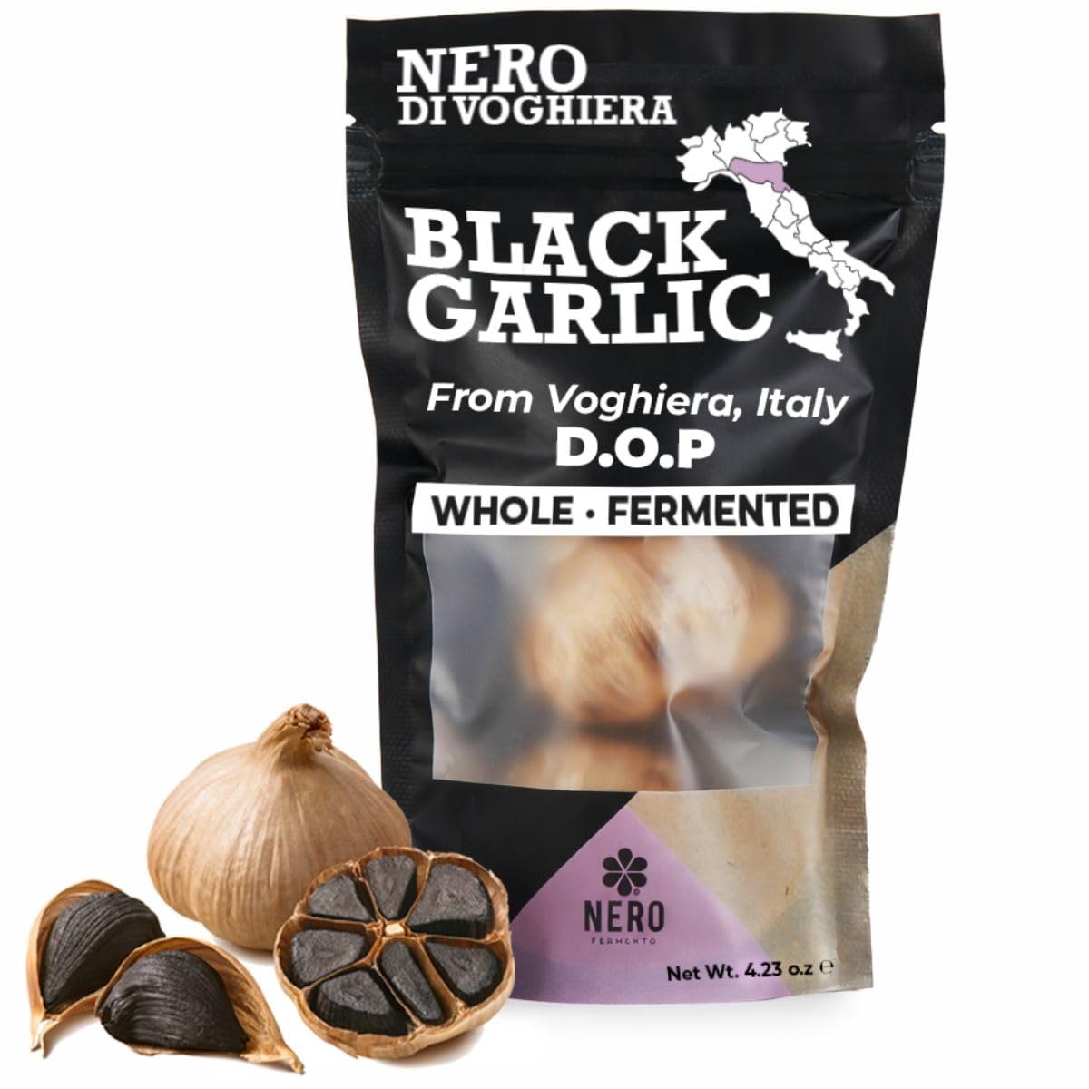 NERO-FERMENTO-Italian-Black-Garlic-(Voghiera,-Italy),-4.23-oz-(3-4-bulbs)---446