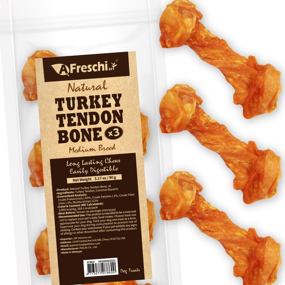 A-Freschi-srl-Turkey-Tendon-of-Dog-Bones-Shape,-USA-Sourced,-Limited-Ingredient,-Long-Lasting,-2107