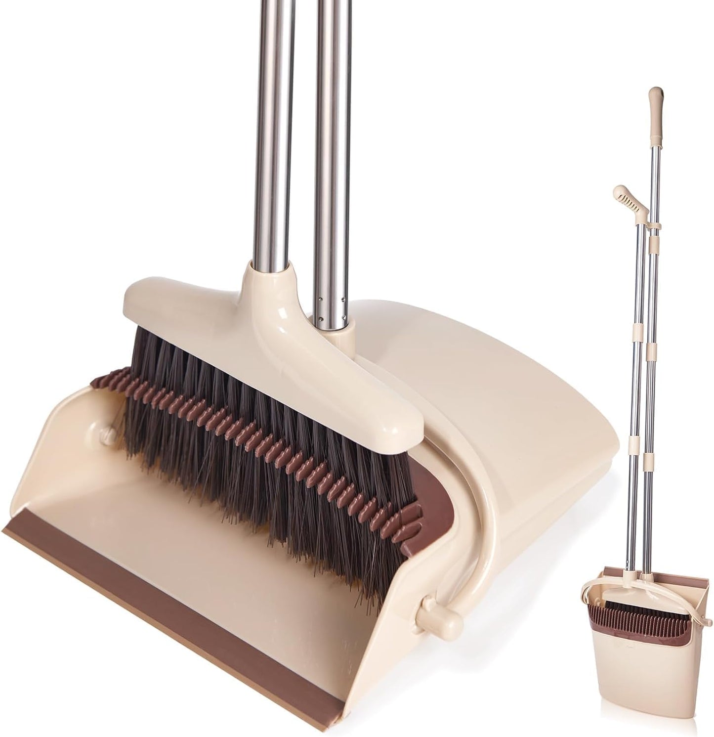 Broom-and-Dustpan-Set-with-Long-Handle,-Light-Weight-Stainless-Steel-Poles-Stand-Upright-Dustpans-1693