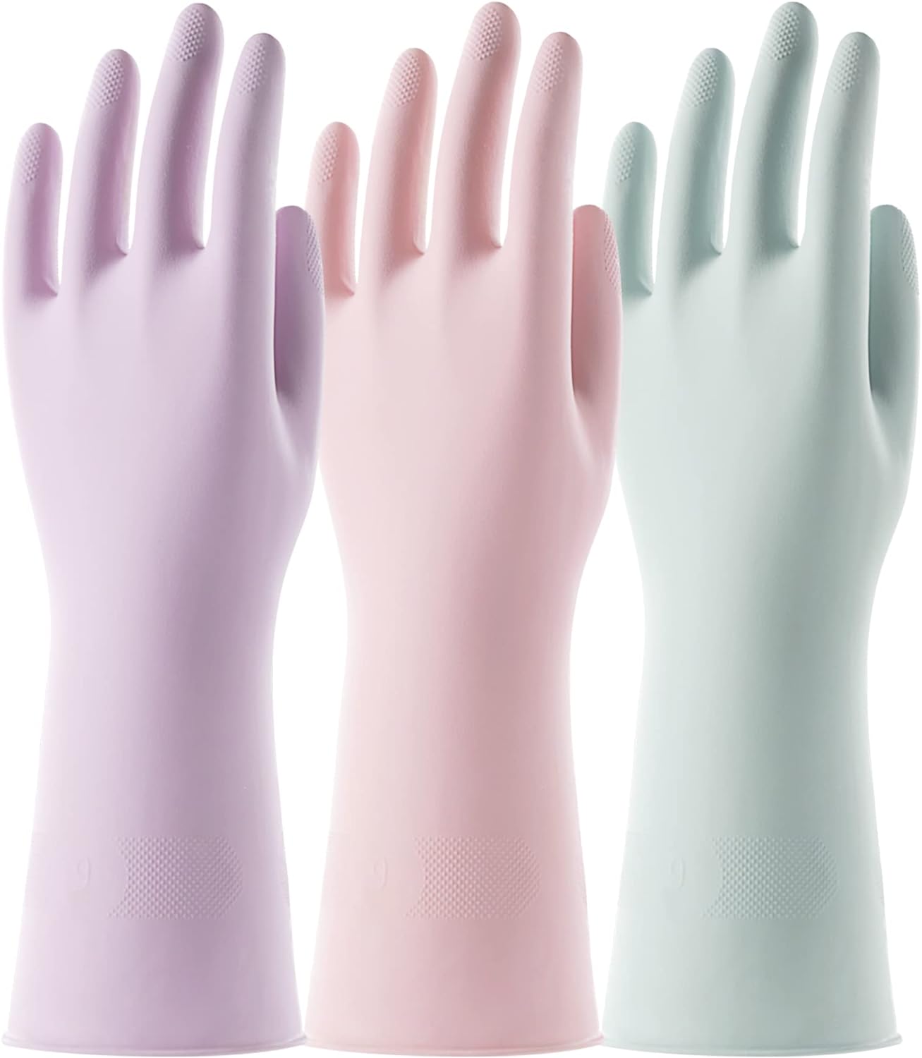 COOLJOB-3-Pairs-Colorful-Household-Gloves-with-Cotton-Liner-&-Non-slip-Grip,-Water-Resistant-Reusable-1634