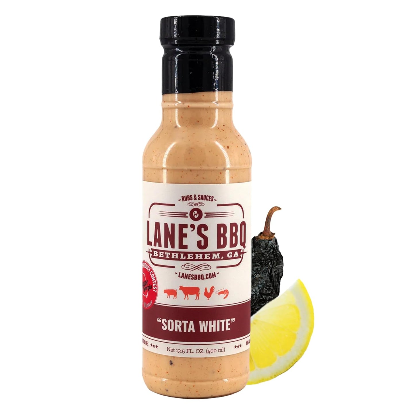 Lane's-Sorta-White-BBQ-Sauce,-Award-Winning-Chicken-Dipping-Sauce,-Goes-Well-1071