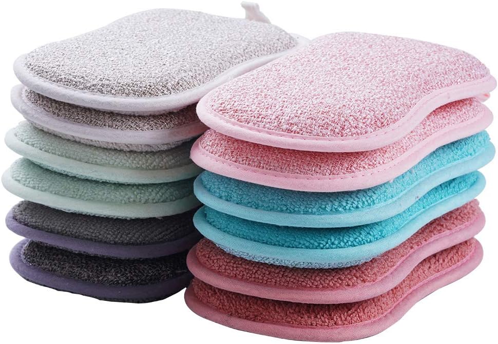 12-Pack-Durable-Scrub-Scouring-Sponge,-Non-Scratch-Microfiber-Sponge-Along-2307