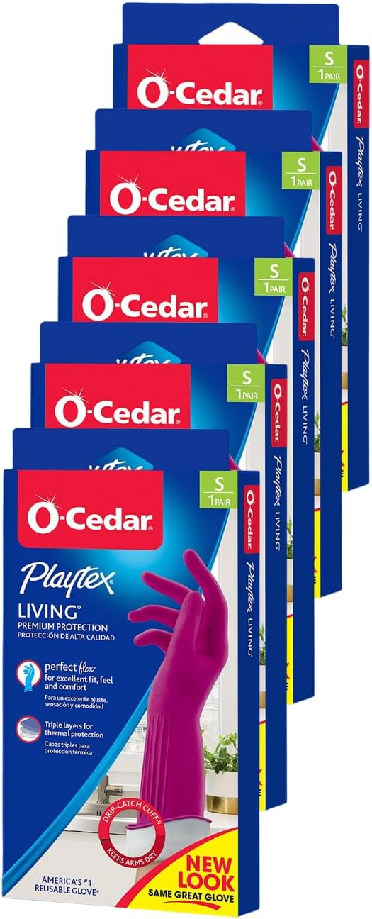 Playtex-Living-Reuseable-Rubber-Cleaning-Gloves-(Small,-5-Pairs),-Premium-2974