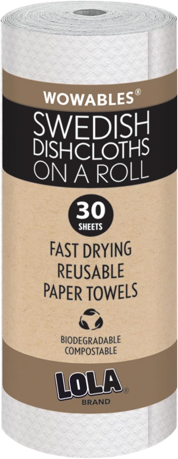 Swedish-Dishcloths-on-a-Roll,-By-LOLA---30-Pack,-992