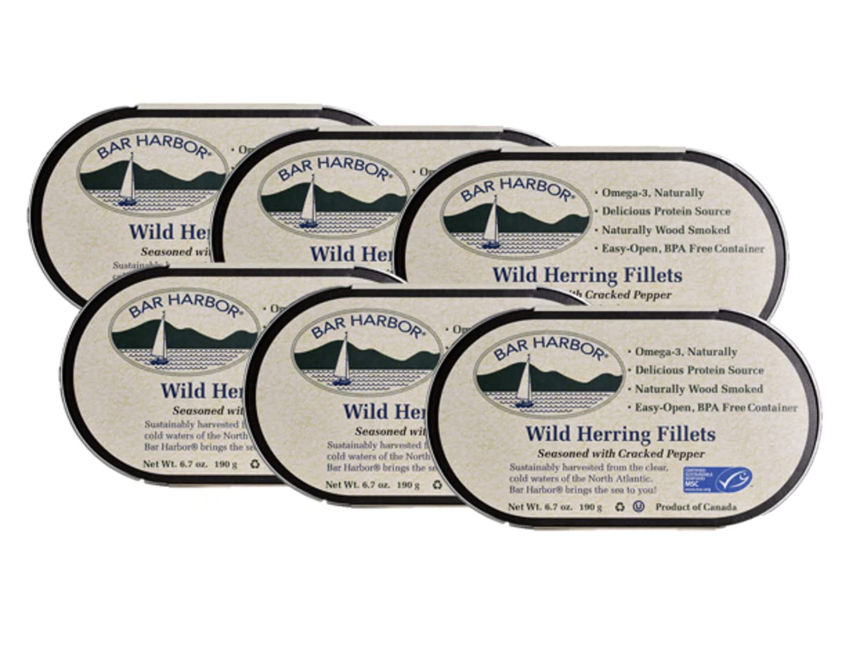 Bar-Harbor-Filetes-de-arenque-silvestre-con-pimienta-agrietada,-6.7-onzas-(paquete-6)-781