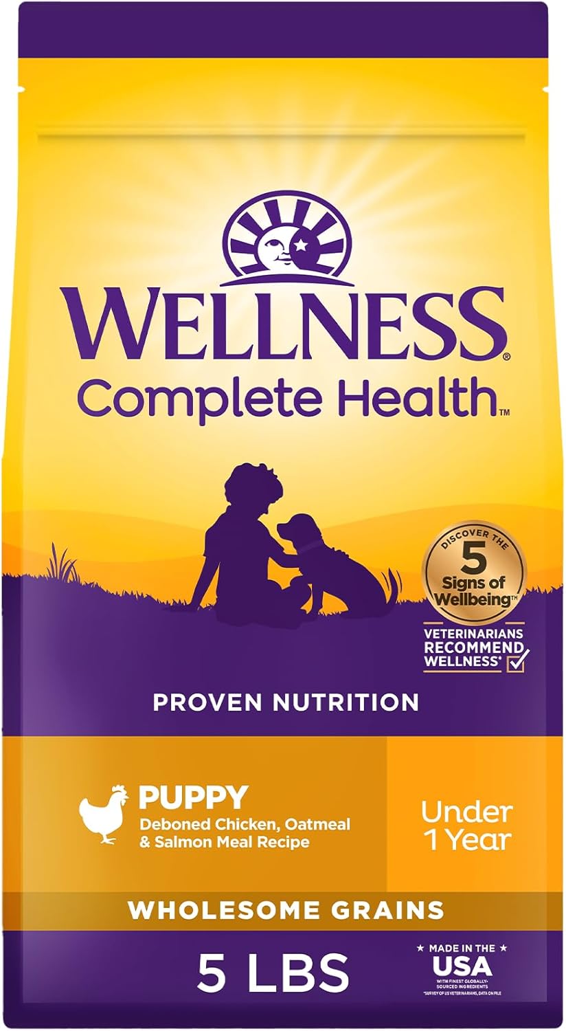 Wellness-Complete-Health-Dry-Puppy-Food,-Chicken,-Salmon-&-Oatmeal,-5-Pound-Bag---1766