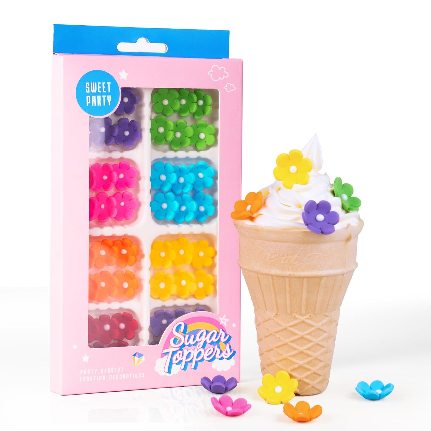 Edible-Flowers-Cake-Decorations-48-Count-Blossoms-Royal-Icing-Decorations-Daisy-Sugar-Flowers-Baking-1149