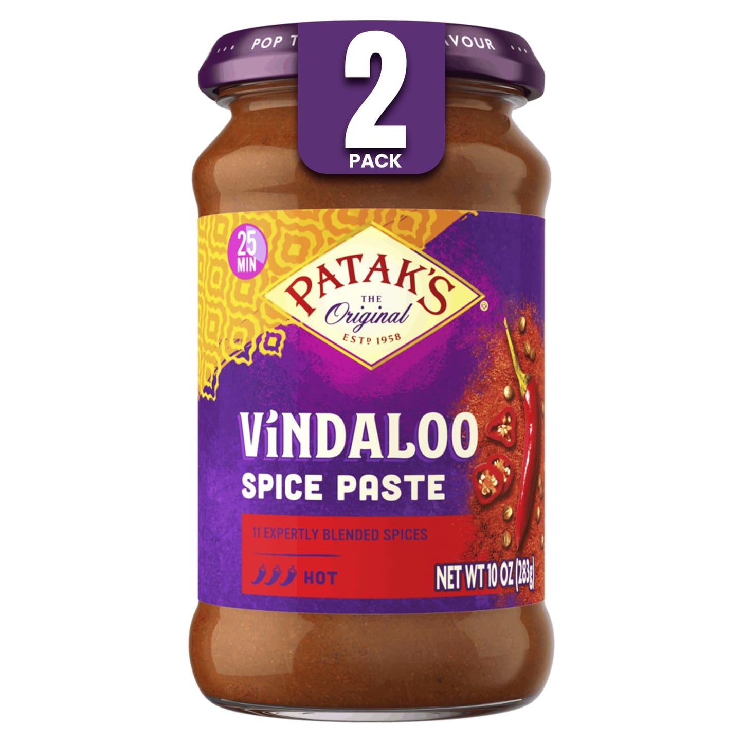 Patak's-Vindaloo-Spice-Paste,-Hot-Indian-Curry-with-11-Expertly-Blended-Spices,-608