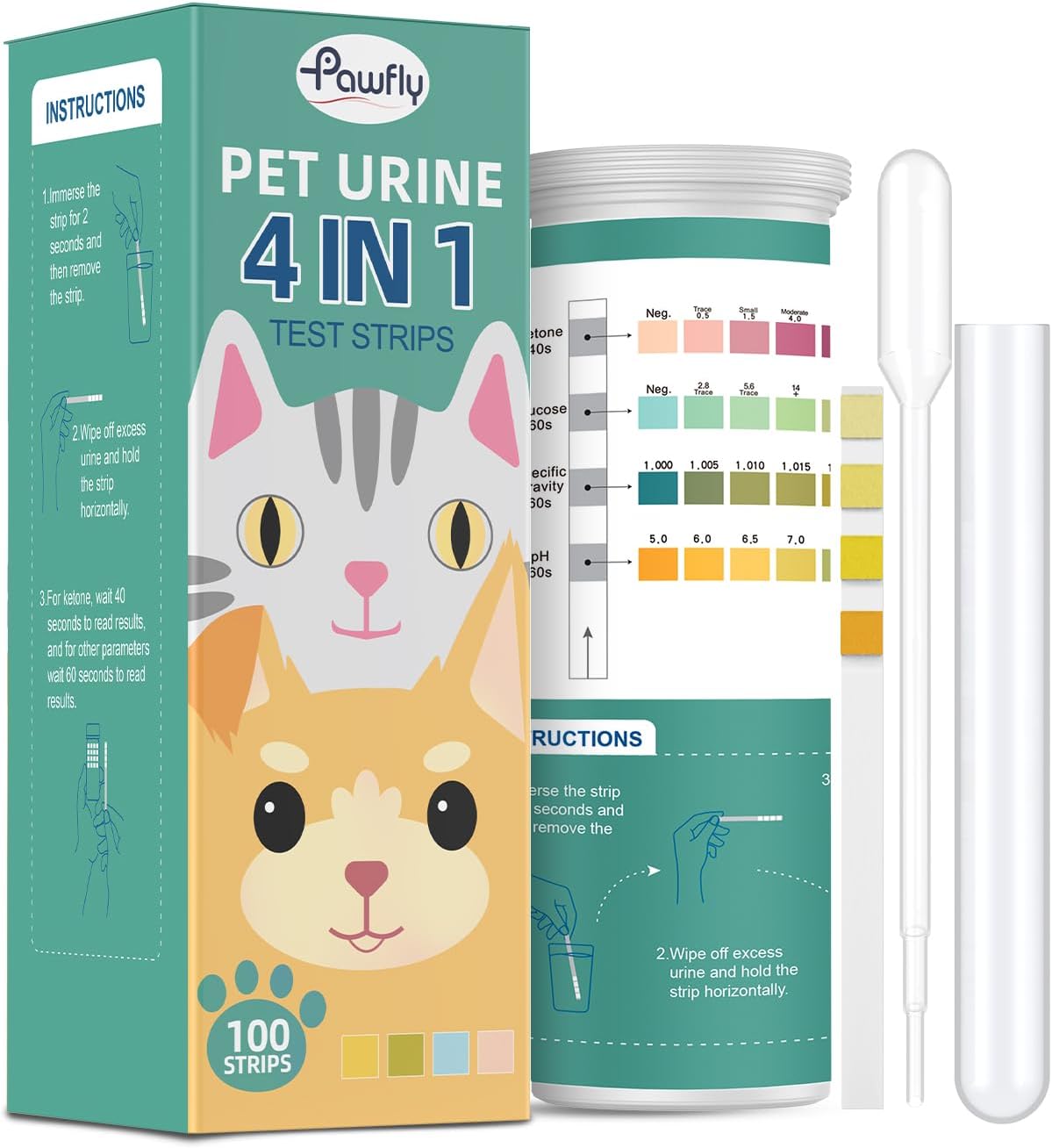 Pawfly-Urine-Test-Strips,-100-Strips,-Pet-Urine-Testing-Strips-|-For-Ketone,-557