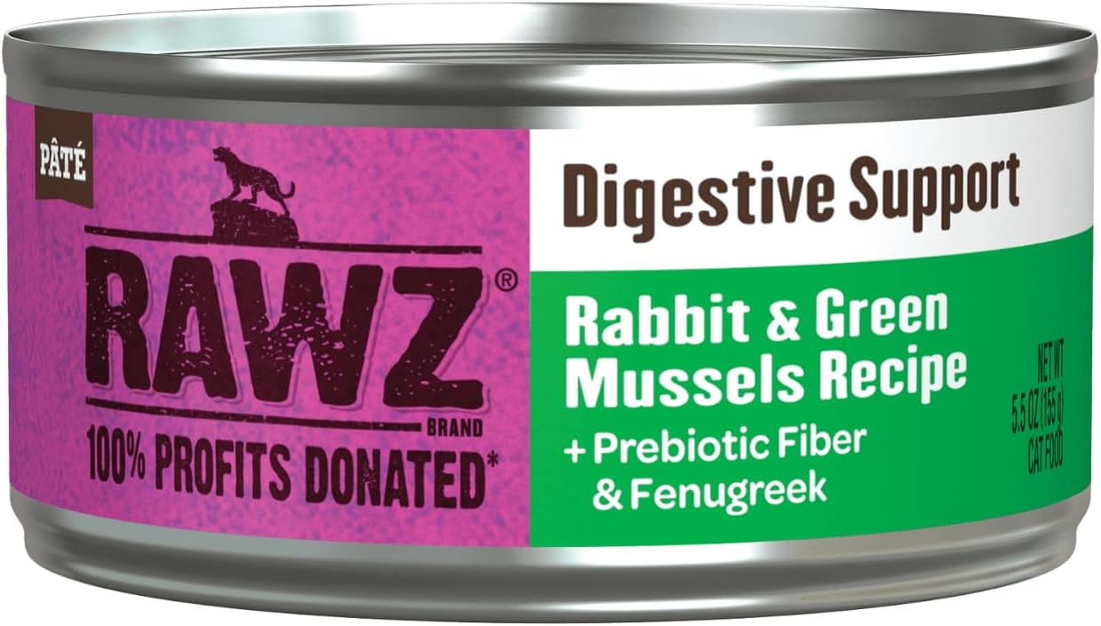 Rawz-Digestive-Support-CAT-Food-5.5-Ounce-Cans,-24-Pack-(Rabbit/Green------498