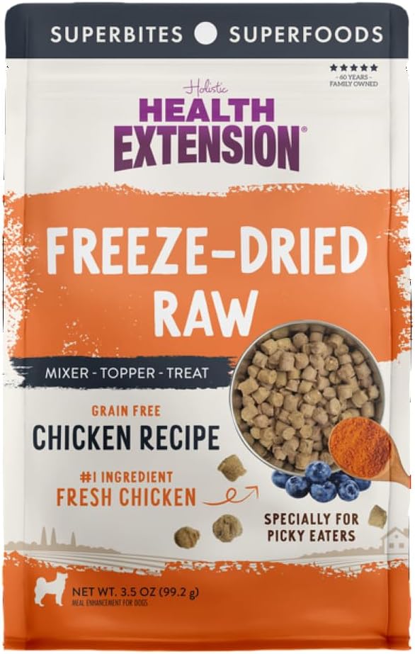 Health-Extension-SuperBites-Freeze-Dried-Raw-Chicken-Meal-Mixer-for-Dogs,-(3.5-oz,-99.2-703
