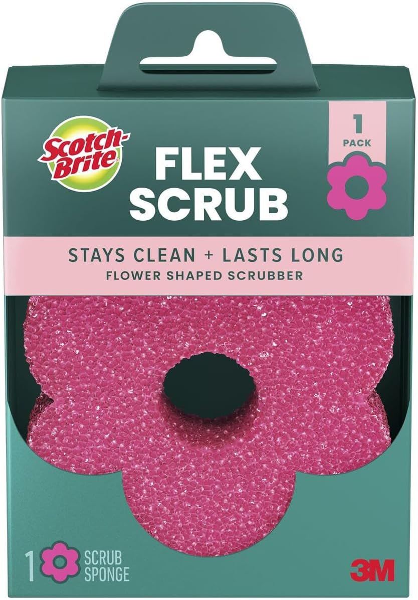 Scotch-Brite-Flex-Scrub,-Pink,-Non-Scratch-Dish-Sponge-with-Flexible-Shape,-Non--Scratch,1-Kitchen-Sponge---1209
