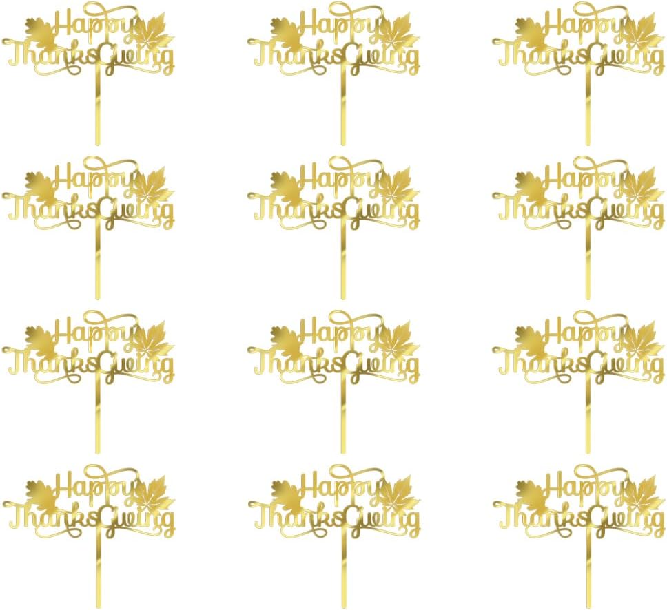 Dxsdgetue-12-Pieces-Thanksgiving-Acrylic-Cake-Toppers-28