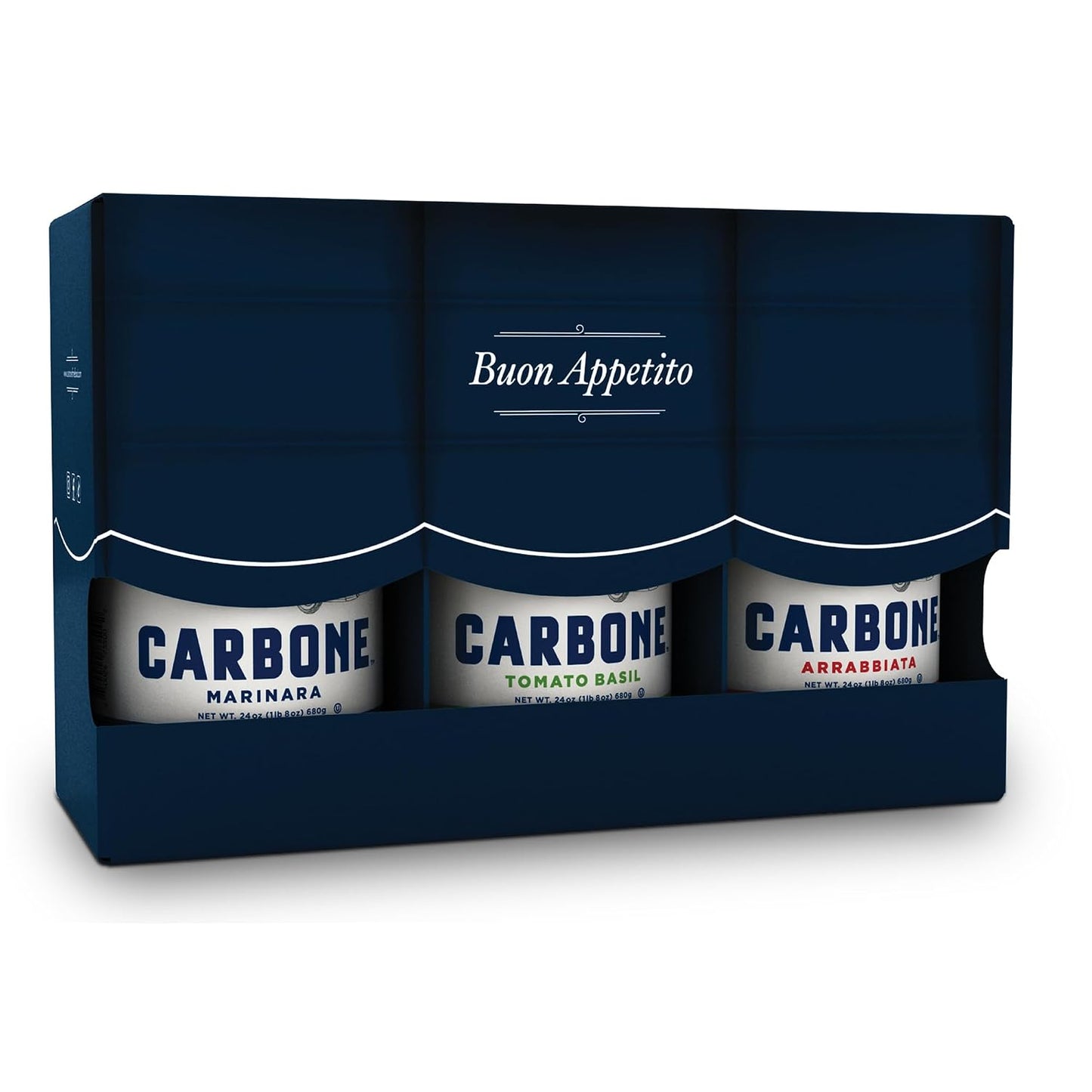 Carbone-Fine-Food-3-Jar-VARIETY-PACK-of-Marinara,-Arrabbiata,-and-Tomato-Basil-570