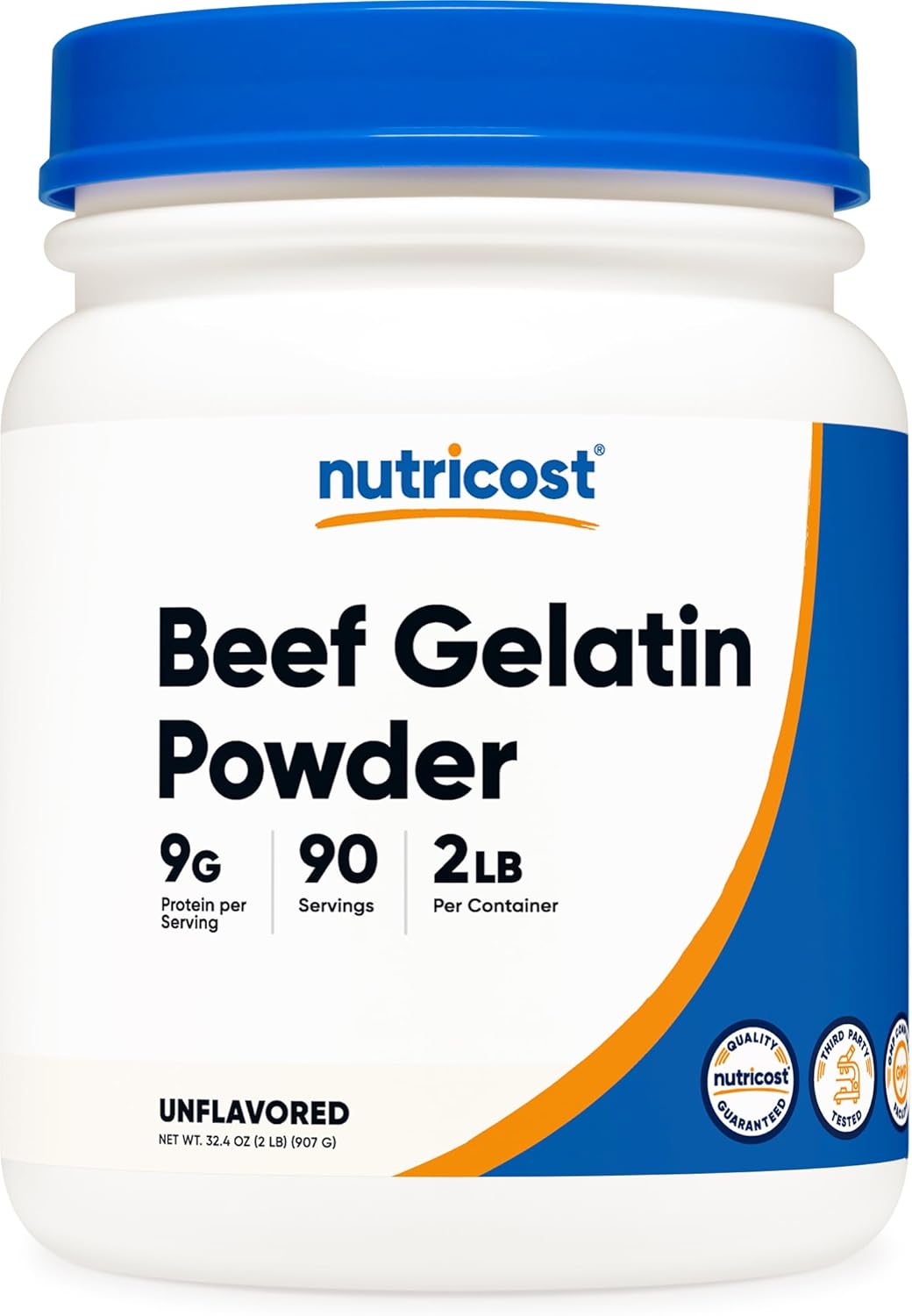 Nutricost-Beef-Gelatin-Powder-(2-LB)-(Unflavored)---9-G-Protein-Per-Drink-and-476