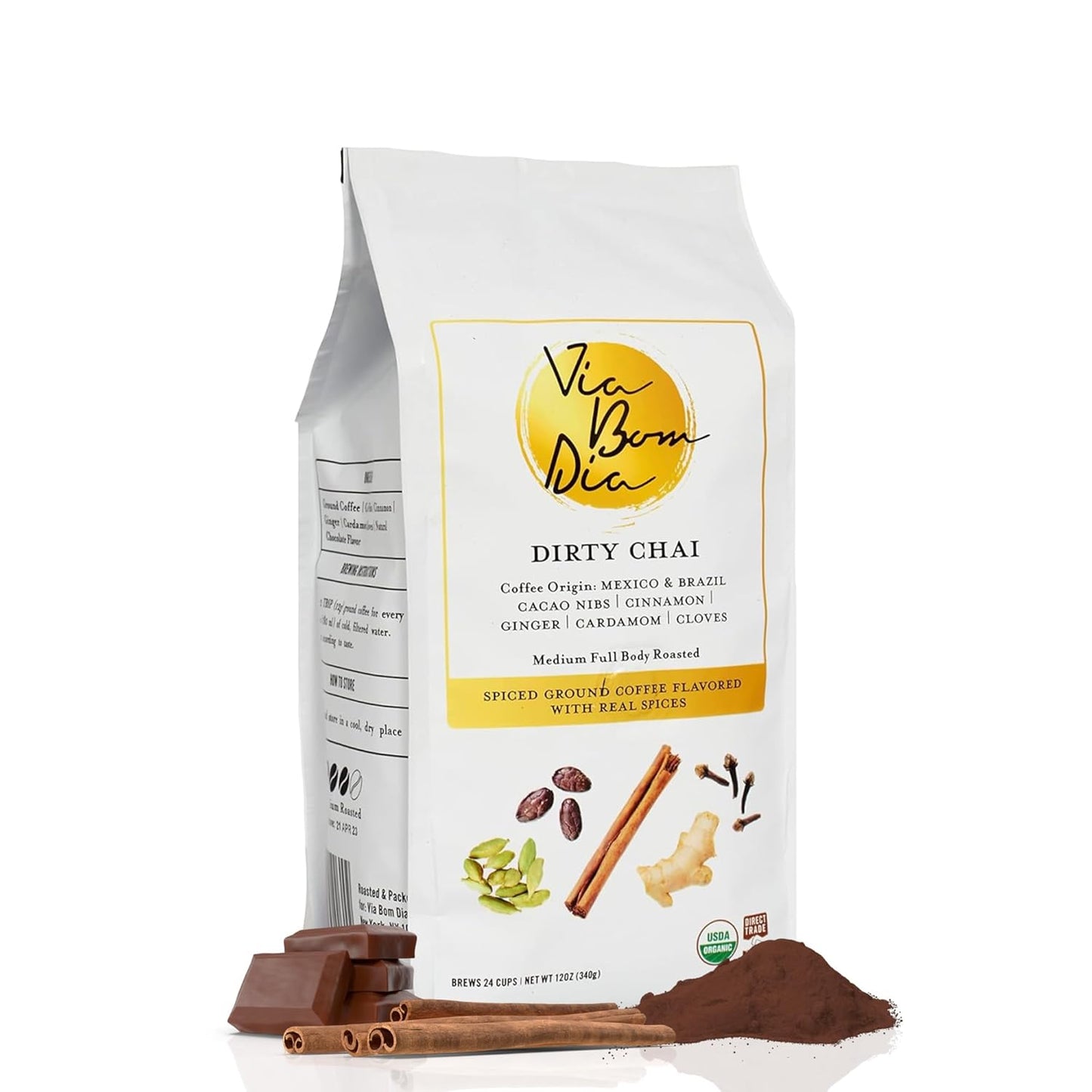Via-Bom-Dia-1-Naturally-Flavored-Ground-Coffee,-Dirty-Chai,-Medium-Roast,-No-853