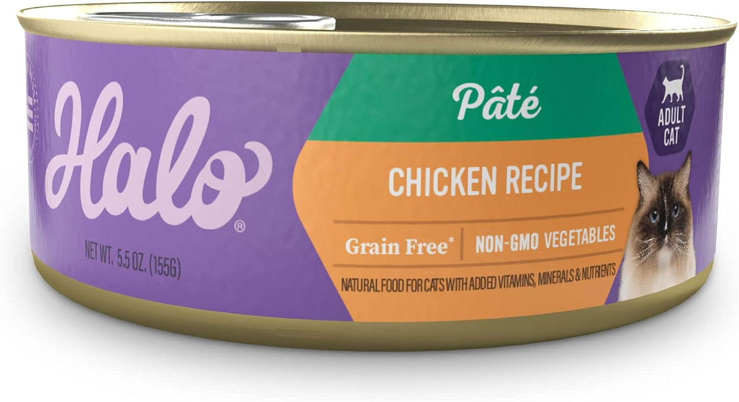 Halo-Wet-Cat-Food-Real-Chicken-Recipe,-Grain-Free-Wet-Pate,-Canned-Cat-Food-1244