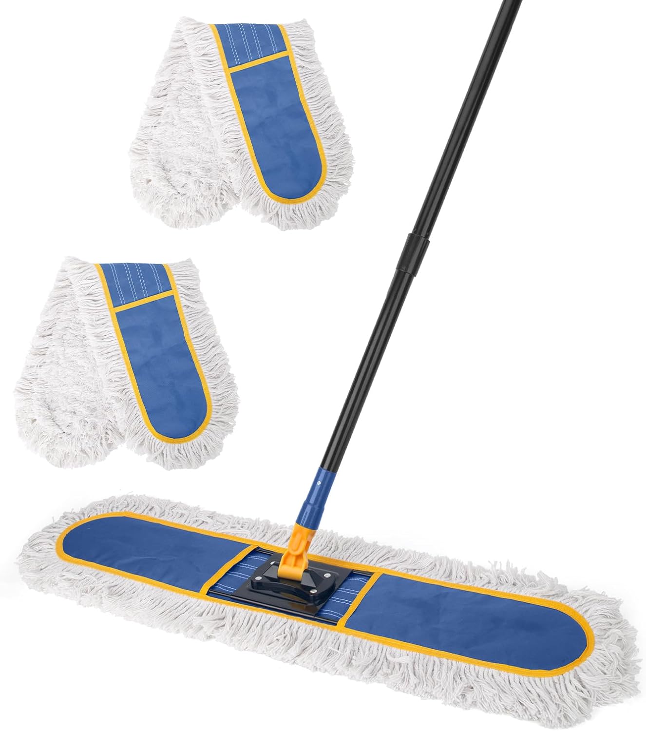 24"-Commercial-Dust-Mop-for-Floor-Cleaning,Heavy-Duty-Floor-Duster-with-2-Cotton-Reusable-Mop-1188
