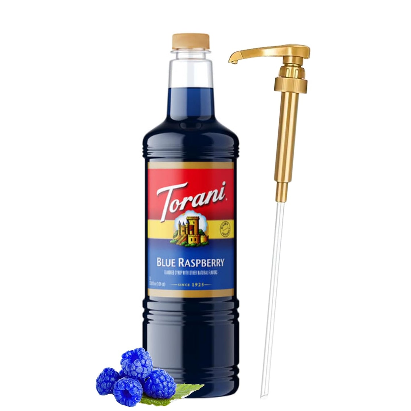 Torani-Blue-Raspberry-Syrup-1-Liter-Bottle-with-Pump-Dispenser-–-Flavored-with-Cane-1048