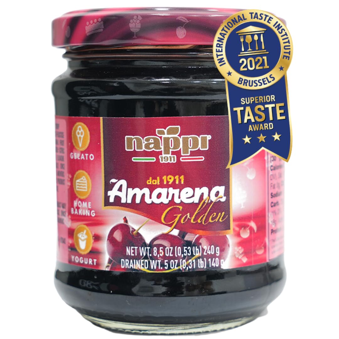Nappi-1911,-Amarena-Cherries,-8.4-oz-(240-g),-Cocktail-Cherries,-Italian-Cherry-for-8
