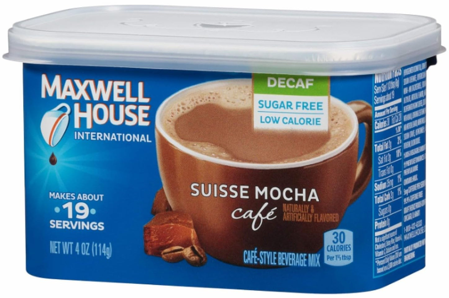 Maxwell-House-International-Sugar-Free-Decaf-Suisse-Mocha-Beverage-Mix,-4-oz-Tub,-4-1846