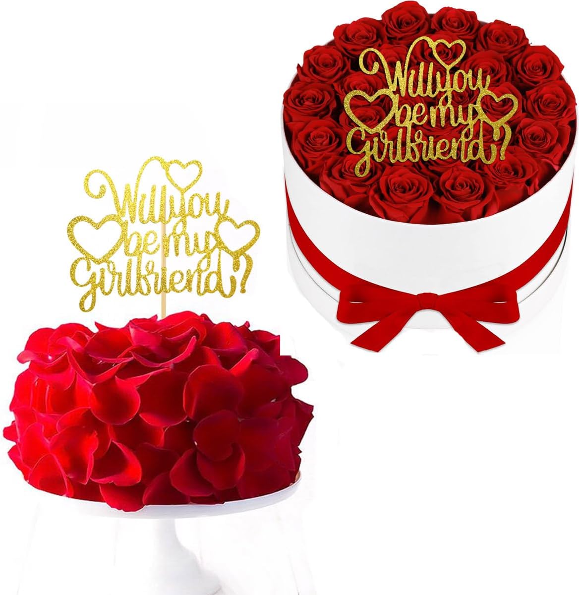 Will-You-Be-My-Girlfriend-Cake-Topper,Glitter-Love-Heart-Valentine's-Day-Cake-for-Day-442