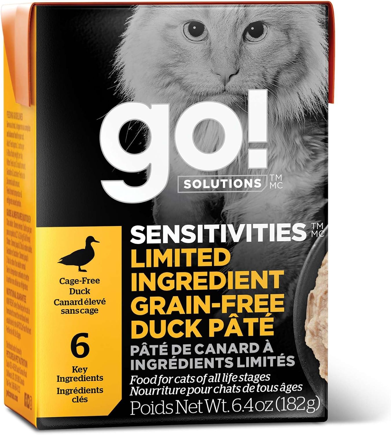 Go!-Solutions-Sensitivities-Limited-Ingredient-Grain-Free-Duck-Pâté,-Chicken-Free,-Soft-Wet-Cat-Food-446